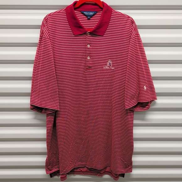 Polo Golf Ralph Lauren XL Mens Red White Striped Pima Cotton Polo Shirt Willow — photo 2
